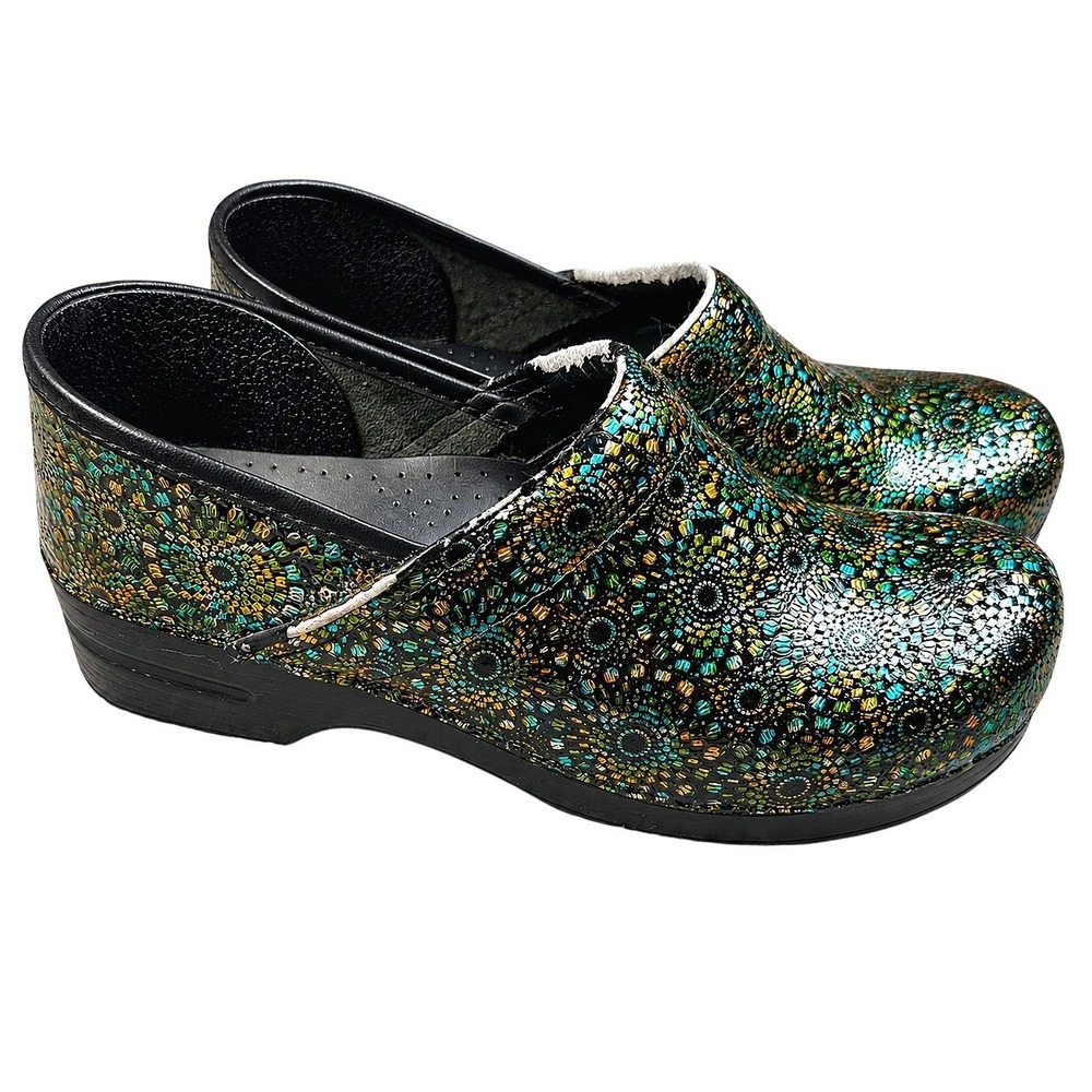 Dansko Professional Clogs Women's 11.5-12 Medallion Iridescent Leather Nursing